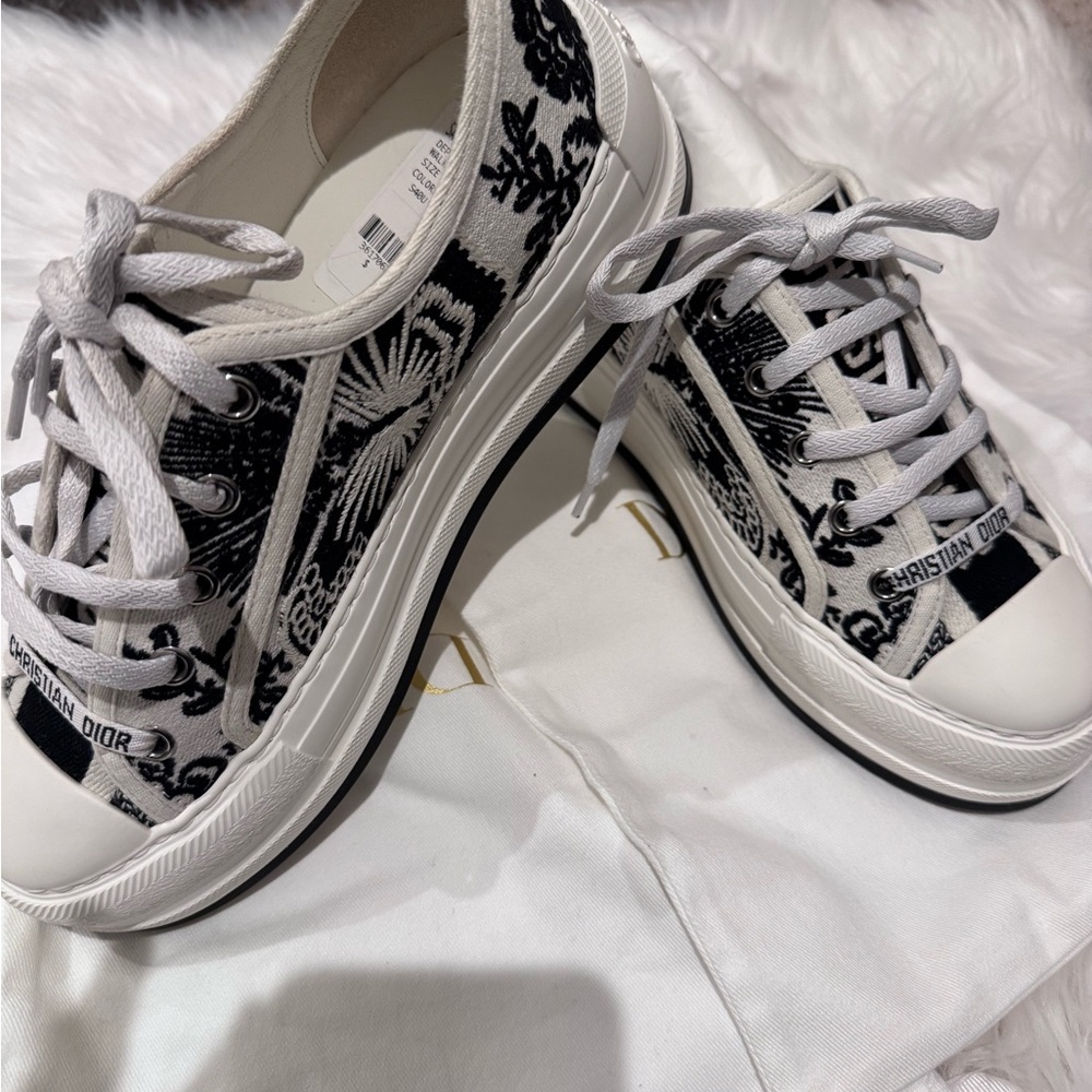 Embroidered Cotton Platform Sneakers NEW